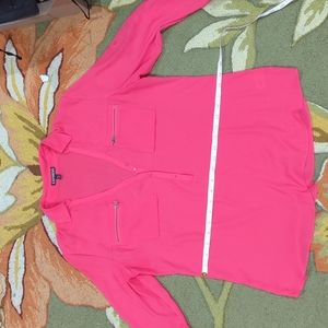 Hot pink blouse with gold hardware